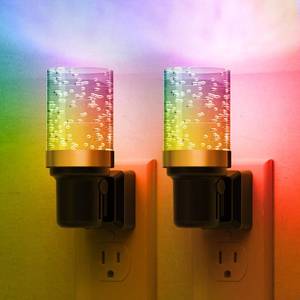 lot 4258 image: L LOHAS LED Night Light, 2 Pack Dimmable Night Lights Plug into Wall, Color Changing Nightlight RGB with Auto Light Sensor for Halloween, Christmas, Holiday, Hallway Bedroom Kids Room