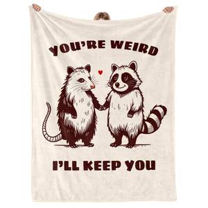 lot 4270 image: Purdicra Best Friend Birthday Gifts for Women Friendship, Friendship Gifts for Best Friend Women, Cozy Best Friends Throw Blanket, Cute Raccoon and Opossum Blanket 60x50