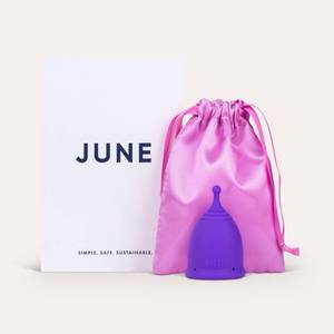 lot 4287 image: June Menstrual Cup (Soft, Purple, Large, 1 Pack) �� Reusable Soft Silicone Period Cup for Comfortable, Leak-Proof Protection �� Eco-Friendly Alternative to Pads and Tampons