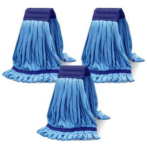lot 4293 image: Heavy Duty Commercial Mop Head Replacement Microfiber Tube Mop Heads for Floor Cleaning 3 Packs Looped End Wet Mop Head Refill for Home Commercial Industrial Use (Blue)