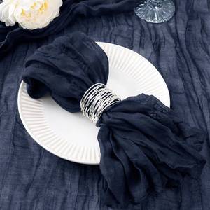 lot 4306 image: DeZerlor 30 Pack Navy Blue Cheesecloth Napkins Christmas Cloth Napkins Set of 30 Navy Holiday Dinner Napkins Bulk 21x21 Inches for Wedding Bridal Shower Baby Shower Xmas Parties
