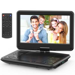 lot 4330 image: 12.5 Portable DVD Player with 10.5 Swivel Screen, 5-Hours Rechargeable Battery,Car DVD Player,Support CDDVDSD CardUSB,Regions Free,Dual Speakers, Black