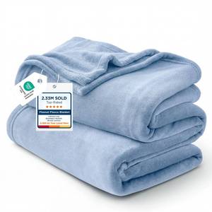 lot 4333 image: Bedsure GentleSoft Fleece Bed Blankets Queen Size Light Blue - Soft Lightweight Plush Fuzzy Cozy Luxury Blanket Microfiber, 90x90 inches