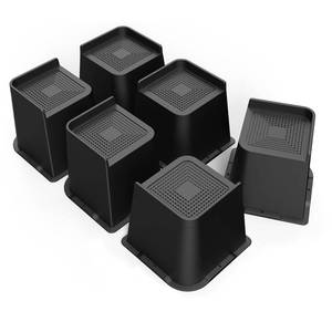 lot 5592 image: MYMULIKE Bed Risers Heavy Duty, Oversized Furniture Risers, Support Up to 6000 Lbs, Lift 5 inch for Couch, Sofa, Table,Chair (Black 6 Pack, 5 inch)