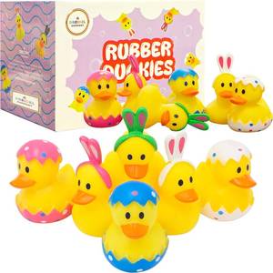 lot 5594 image: Easter Rubber Duck Toy Bunny Rabbit Duckies for Kids Easter Eggs, Bath Birthday Gifts Baby Showers Summer Beach and Pool Activity, 2 (100-Pack)