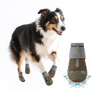 lot 6040 image: Furrtripsy Dog Booties,Waterproof Dog Shoes for Large Medium Small Dogs,Suitable for Summer Hot Pavement,Adjustable Non-Slip Rubber Paw Protector (Brown, #6 (Width 2.6 inch) for 52-68 lbs)