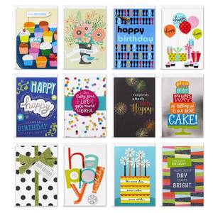 lot 6049 image: Hallmark Assorted Birthday Greeting Cards (12 Cards and Envelopes)
