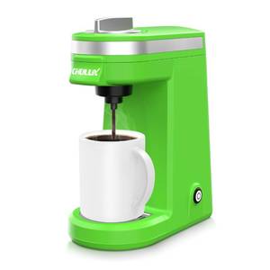 lot 6051 image: CHULUX Mini Single Serve Coffee Maker for K Cup Capsule, Tiny Small Size Coffee Machine for One Person Travel, RV, Truck and Home, Green