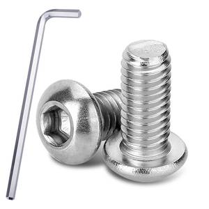 lot 6055 image: A120Pcs M3-0.5 � 12mm Button Head Socket Cap Screws, 304 Stainless Steel Fully Thread Allen Bolts with Wrench
