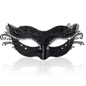 lot 6057 image: BCARICH 2026 New Masquerade Mask for Women, Metal Filigree Venetian Mask with Sparkle Rhinestone for Mardi Gras