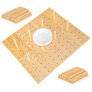 lot 6058 image: E-ROOM TREND Peg Board Drawer Organizer for Kitchen (24  21 inch)  Kitchen Drawer Organizers for Dishes Plates Bowls Condiment Spice  Pegboard Organizer for Cabinet RV Storage
