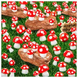 lot 6060 image: MGZTTHW 120 pcs Cute Mini Resin Mushrooms Craft Figurines for Fairy, Micro Landscape & Bonsai Gardens Mushroom Cake Toppers & Statues