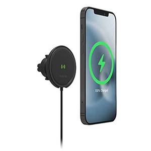 lot 6075 image: Mophie Snap Wireless Universal Charger Vent Mount - 15W Charging, Magnetic Positioning for Accurate Placement, One-Hand Operation, Compatible with Magsafe for iPhone 151413