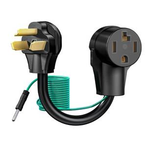 lot 6077 image: Strightinc 4 Prong to 3 Prong Dryer Plug Adapter with Green Ground Wire, Connects 4-Prong New Dryer Female to 3 Prong Old Dryer Male Receptacle, 10-30P to 14-30R Dryer Adapter