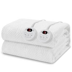 lot 6091 image: Easthome Heated Mattress Pad Queen Size - Embossed Electric Mattress Pad Cover Dual Control - 1-10 Hours Auto Shut Off with Deep Pocket White