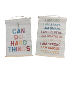 lot 6096 image: Motivational Quote Wall Flags Set - I Can Do Hard Things