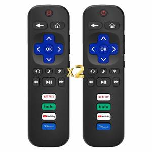 lot 6143 image: Compatible with Roku TV Remote Control Replacement, (Pack of 2), TCL Roku, Hisense, Sharp, Onn Roko, Element, RCA Roko Smart TV Series (No Voice, Not for RokuStickBox). 1 Year Warranty
