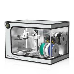 lot 6145 image: TOPCUBE 3D Printer Enclosure for Bambu Lab A1 Mini Combo, Stainless Steel Frame Enclosure with LED Light, Fireproof Dustproof Noise Reduction Constant Temperature 3D Printer Cover, 735x495x495MM