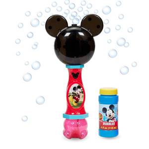 lot 6175 image: Little Kids Disney Mickey Mouse Light and Sound Musical Bubble Wand, Includes Bubble Solution, Multi (20511)
