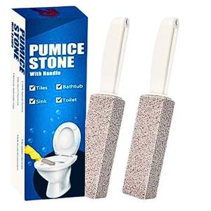 lot 6181 image: 2 Pack Ring King Pumice Stone Toilet Bowl Cleaner with Handle, Hard Water Build up Remover, Removes Stubborn Limescale from Tile, Shower Door and Bathtubs. Best Calcium, Lime, and Rust Remover.