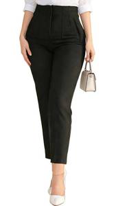 lot 6182 image: Kubsid Womens Straight Leg Pants 2026 High Waisted Stretchy Business Casual Work Pants Dress Office Trousers with Pockets Black Size XX-Large