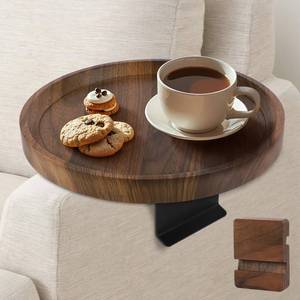 lot 6199 image: Xiyilike Couch Tray, Adjustable Couch Table and Detachable Wooden Couch armrest Tray, Multifunctional Clip on armrest Table, with Phone Holder Suitable for Dining, Snacks, Remote Control