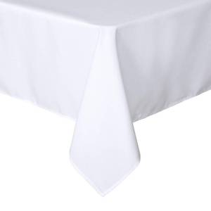 lot 6238 image: sancua Rectangle Tablecloth - 60 x 84 Inch - Stain and Wrinkle Resistant Washable Polyester Table Cloth, Decorative Fabric Table Cover for Dining Tables, Buffet Parties and Camping, White