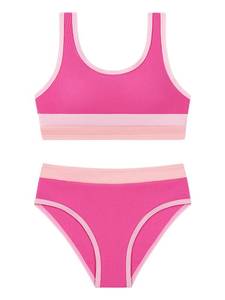 lot 6239 image: URMAGIC Girls Two Piece Swimsuits Ribbed Bikini Sets Swimming Bathing Suit Beach Sport Athletic Teen Girls Swimwear