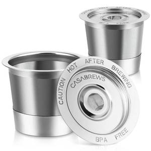 lot 6242 image: CASABREWS CASKF02 Reusable K Cup Filters, 2 Pack Stainless Steel Refillable Coffee Pods for Keurig 1.0 Brewers, Universal Fit, Eco-Friendly & BPA-Free