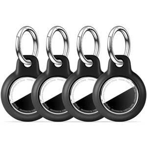 lot 6251 image: CMETTA 4 Pack Waterproof Case for AirTag 2nd Gen (2026) & 1st Gen, Ultra-Thin PC Hard Shell Holder with Swivel Buckle, Keychain for Apple for Air Tags, Luggage, Bags, Keys, Pets, Black
