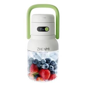 lot 11367 image: ZHENMI Portable Blender, Personal Blender for Smoothies & Shakes, Cordless, 33oz BPA-Free Vessel, 18000RPM Motor, Leakproof Lid with Sip Spout, USB-C Rechargeable, Easy-to-Clean Parts (Green) (Damaged) (Turns On)