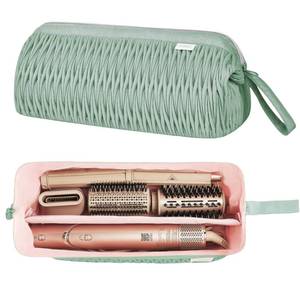 lot 11379 image: Leudes Dy son Travel Case for Shark Hair Dryer Airstraight Flex Style Hair Attachment Tool Organizer Accessories Air Wrap Flat Curling Iron Carrying Case (Sage Green)