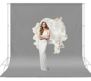 lot 11386 image: CPLIRIS 10x12ft Gray Backdrop Photography Grey Photo Shooting Background with Matt Surface for Protrait Photoshoot