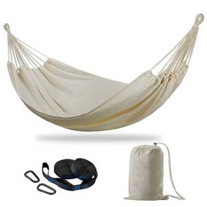 lot 11387 image: CHULIM Brazilian Double Hammock with Tree Straps,Extra Large 240x160cm,2 Persons Hammock for Backyard Patio Outdoor and Indoor,450lbs Weight Capacity,Soft Woven Cotton Fabric Natrual White