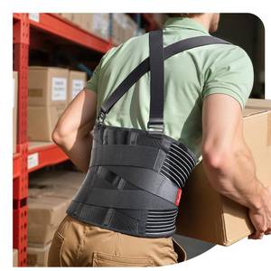 lot 11391 image: Ultra Breathable Work Back Brace for Men & Women Upgraded Medical-Grade Support Lower Back Support Belt with Removable Suspenders - Pain Relief for Lifting, Warehouse, Construction, Moving