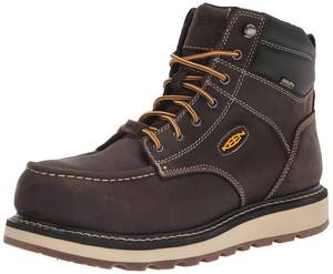 lot 11415 image: KEEN Utility Mens Cincinnati 6 Composite Toe Waterproof Wedge Work Boots, Dark ChocolateSandshell, 12 Wide US(Used) (Small Damage)