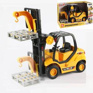 lot 11419 image: Cdymkf Toy Forklift Truck with Pallet, 116 Scale Fork Truck with Lights & Sound,11.8(30cm), Friction Powered, Ages 3