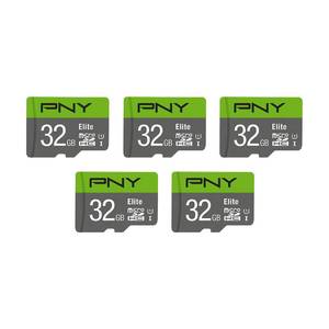 lot 12028 image: PNY 32GB Elite Class 10 U1 microSDHC Flash Memory Card - 100MBs, Full HD, UHS-I, Micro SD, 5 Count (Pack of 1)