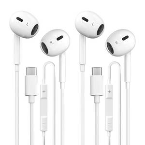 lot 12029 image: USB C Headphones 2 Pack, Type C Earphones with Microphone & Remote Control Noise Cancelling Wired Earbuds USB C for iPhone 17 16 15 Pro Max, iPad Pro, Samsung Galaxy S25 S24 Ultra, Pixel 9