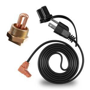 lot 12030 image: 3100003 Engine Block Immersion Heater for Eagle, Jaguar, Jeep, Renault, Kubota, Perkins, Yanmar, 1 NPT Brass Adapter, 120V, 400W, Fast Heating & Durable Copper Core