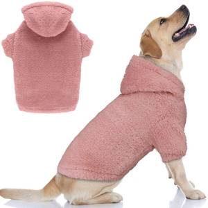 lot 12036 image: Fuzzy Dog Sweaters for Large Dogs Pet Hoodie Clothes Warm Soft Pet Coats Hooded Sweatshirt Dog Sweaters for Extra Large Dogs(Pink-XXL)