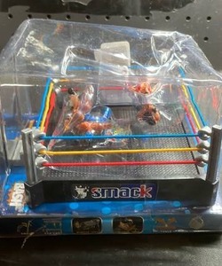 lot 12049 image: WWE Style Wrestling Ring Playset with Action Figures