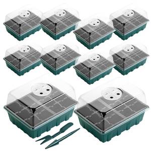 lot 12060 image: Mr. Pen- Seed Starter Tray Kits, 6.6x4.6, 10 Set, Total 120 Cells, Durable Plant Germination Trays with Humidity Vented Domes and Bases, Ideal for Seed Starting, Indoor Gardening and Greenhouse