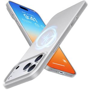 lot 12065 image: TORRAS Magnetic Slim-Fit for 17 PRO MAX Case, Ultra-Thin ProMax 17 Phone Case Compatible with MagSafe, Light Anti-Scratch Matte Hard PC Bayer 6.9 inch OriginFit, Silver