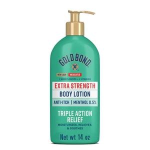 lot 12087 image: Gold Bond Medicated Extra Strength Body Lotion, Moisturizes, Relieves & Soothes, 14 oz Lotion (Missing Pump)