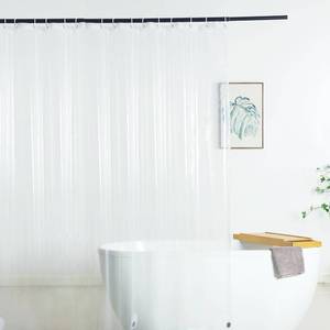 lot 12100 image: WellColor Extra Wide Shower Curtain Liner 108 x 72, Waterproof Heavy Duty Clear Vinyl Shower Liner for Bathroom and Bathtub, 18 Plastic Hooks