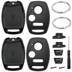 lot 12144 image: 2 Pack Key Fob Shell Case Replacement for Honda Civic LX Accord Crosstour Coupe CR-V CR-Z Pilot Fit Insight Ridgeline Odyssey 2005-2017 3 Button Keyless Entry Remote Key Pad Cover - NO Cutting Require