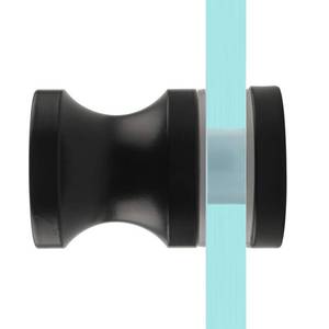 lot 12151 image: Alise Shower Door Handle, Sliding Shower Doors Knob, Heavy Duty Solid SUS304 Stainless Steel Knobs, One Sided Pull Hardware Replacement Parts for Bathroom Glass Doors, Black Finish (Small Damage)