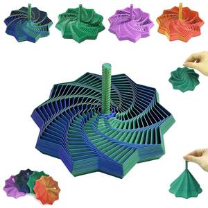 lot 12164 image: 3D Printed Expanded Sensory Fidget Star,Expandable Fractal Fidget Toys Hexagon with Handle,Honeycomb Whirling Spiral Design,for Adults, Perfect for Christmas, Birthday Gifts (M5, 3.54in)