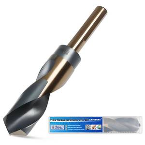 lot 12166 image: 1 Inch Drill Bit, Reduced Shank High Speed Steel Bit with 12 Shank, HSS 4241 Black & Gold Drill Bits for Mild Steel, Metal and Hard Wood (Used)